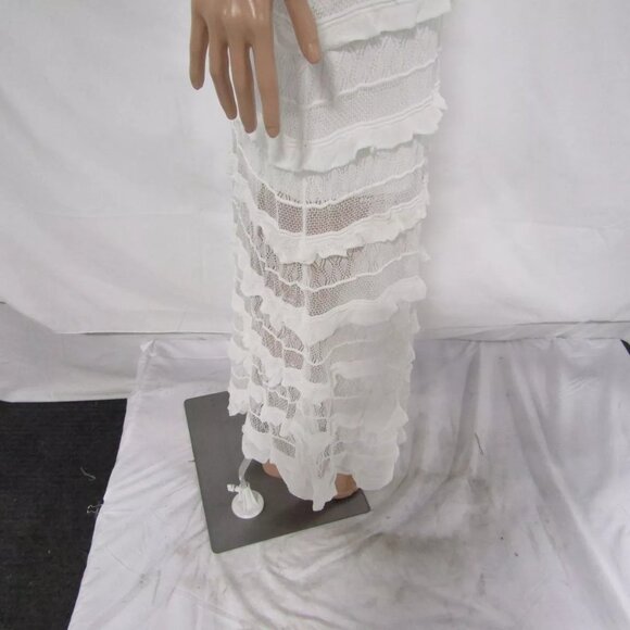 NEW SANDRO Womens Two Layer Jessie Knit Maxi Dress White Size 6 - Picture 8 of 12